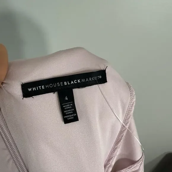 White House Black Market Pink Boatneck Jackie O Dress 60s style Sz 4 Career New - Picture 6 of 7